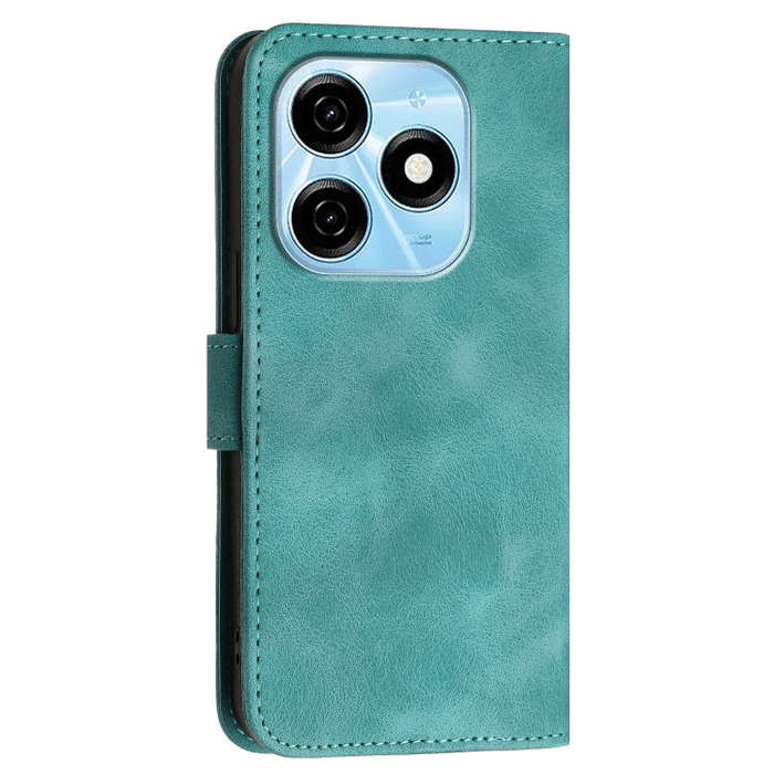 For Tecno Spark 20 4G / 20C 4G Grid Butterfly Embossed Pattern Leather Phone Case with Lanyard(Li...