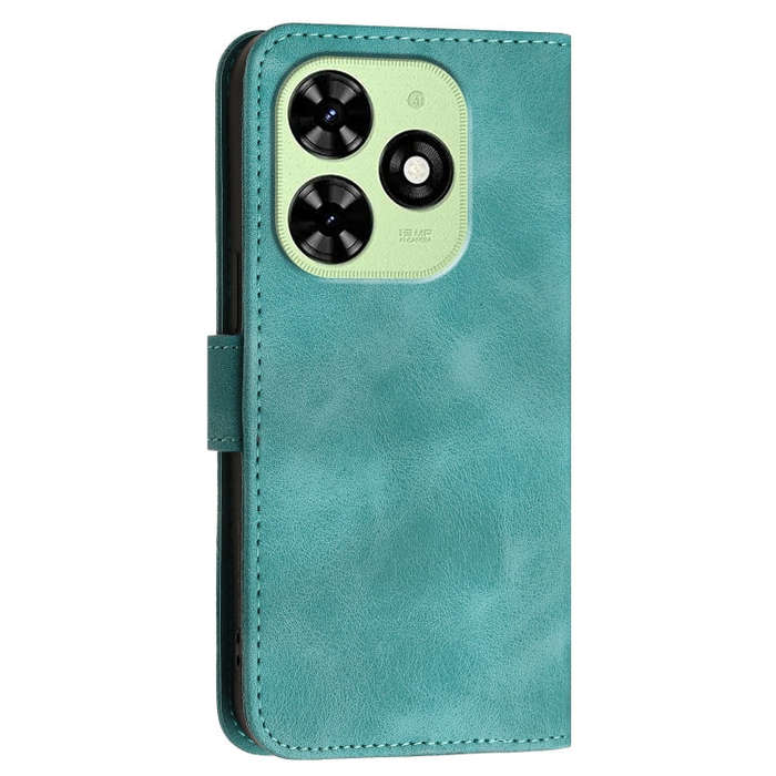 For Tecno Spark Go 2024 4G Grid Butterfly Embossed Pattern Leather Phone Case with Lanyard(Light ...