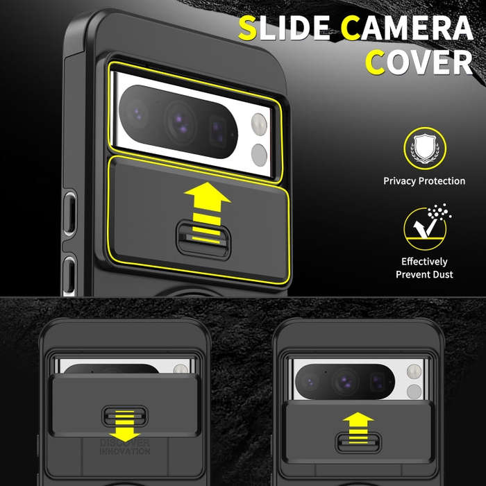 For Google Pixel 8 Pro Sliding Camshield Ring Holder Phone Case(Orange)