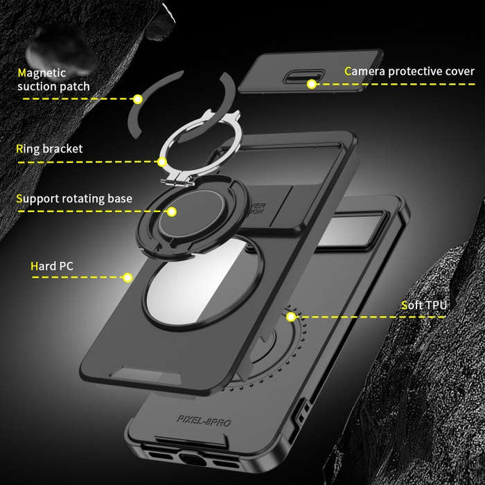 For Google Pixel 7 Pro Sliding Camshield Ring Holder Phone Case(Purple)