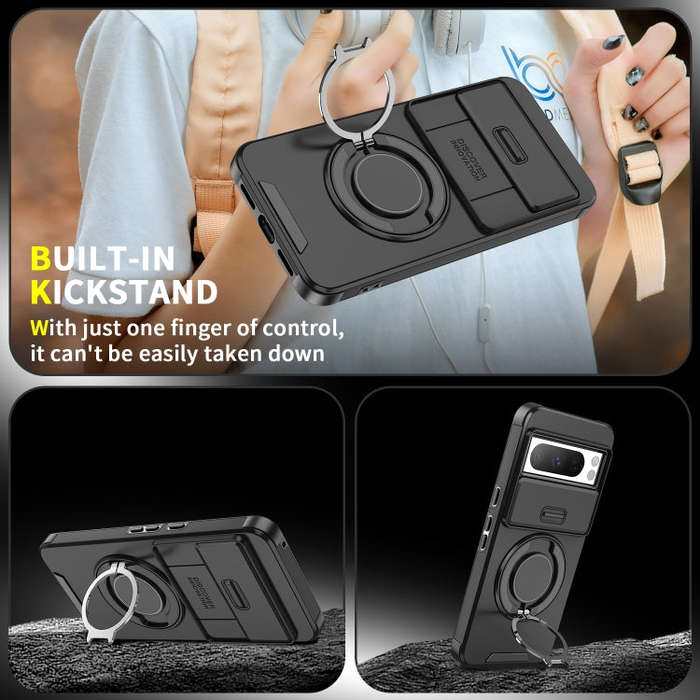 For Google Pixel 7 Pro Sliding Camshield Ring Holder Phone Case(Purple)