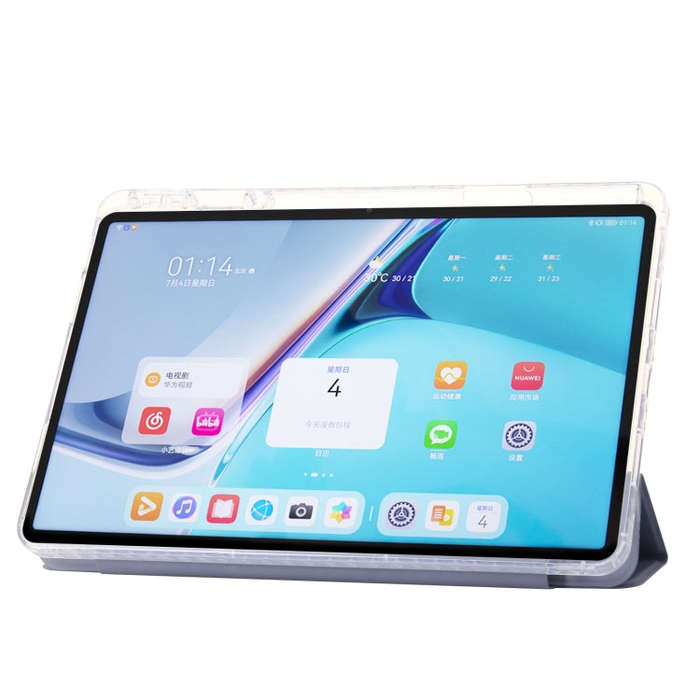For Huawei Matepad SE 11 2024 Clear Acrylic 3-Fold Leather Tablet Case(Lavender Purple)