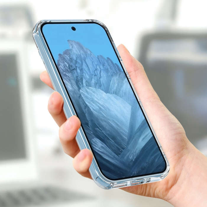 For Google Pixel 9 Pro Big Pore Acrylic PC Hybrid TPU MagSafe Phone Case(Transparent)
