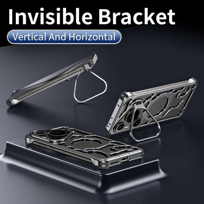 For Huawei Pura 70 Auspicious Cloud Series MagSafe Metal Phone Case with Bracket(Silver)