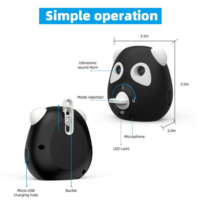 Outdoor Powerful Ultrasonic Bark Stopper Training Device(Black)