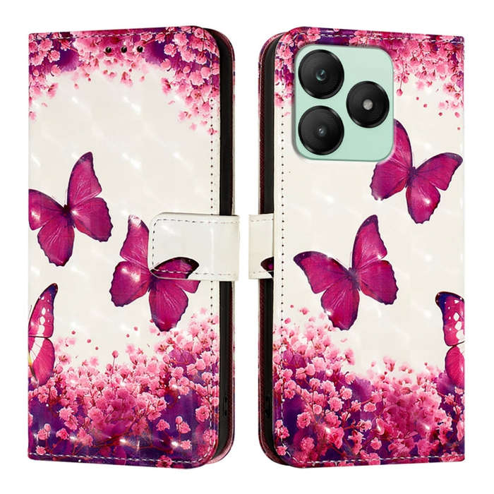 For Wiko T20 3D Painting Horizontal Flip Leather Phone Case(Rose Butterfly)