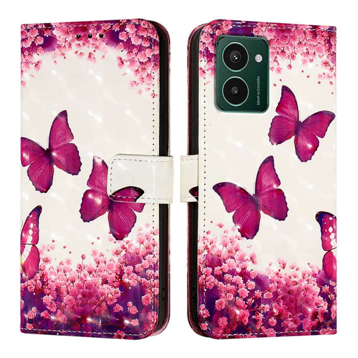 For HMD Pulse Pro 3D Painting Horizontal Flip Leather Phone Case(Rose Butterfly)