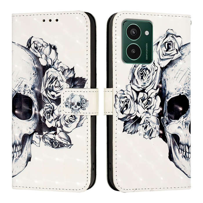 For HMD Pulse Pro 3D Painting Horizontal Flip Leather Phone Case(Skull)