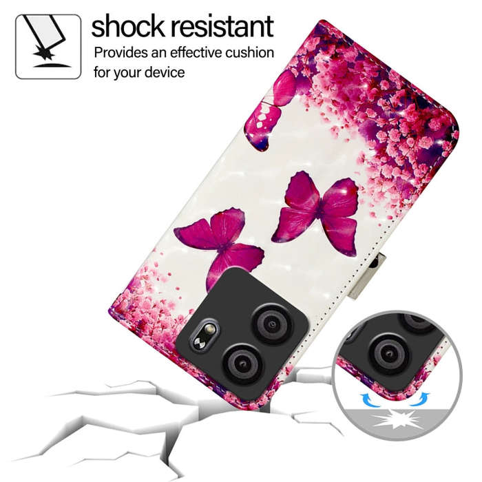For BLU View 5 3D Painting Horizontal Flip Leather Phone Case(Rose Butterfly)