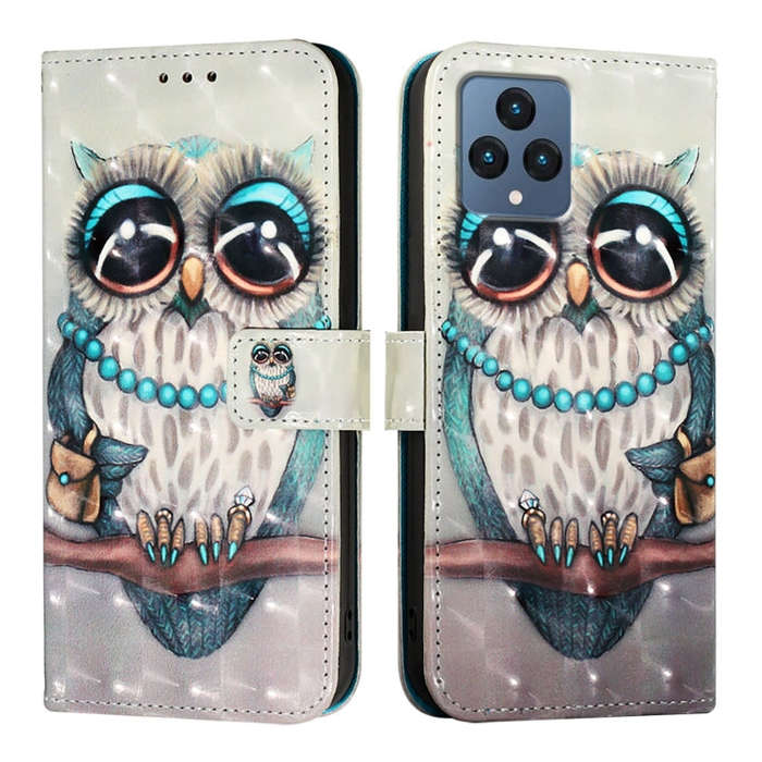 For T-Mobile REVVL 6 / 6x 3D Painting Horizontal Flip Leather Phone Case(Grey Owl)