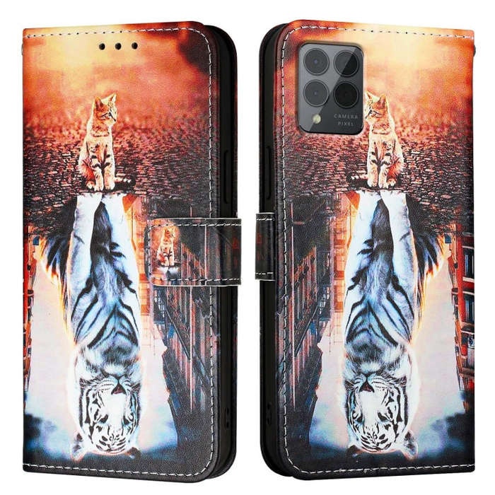 For T-Mobile REVVL 6 Pro / 6x Pro 5G Colored Drawing Pattern Plain Weave Leather Phone Case(Cats ...