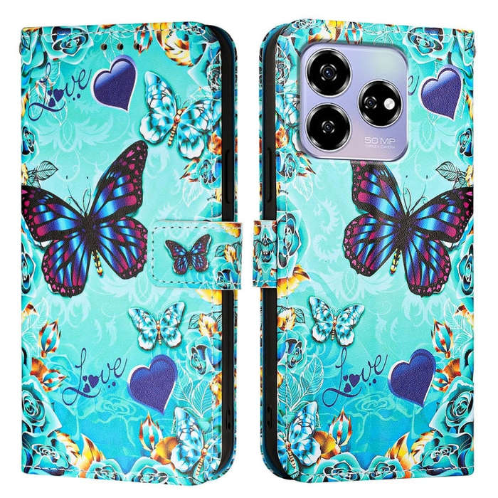 For ZTE Blade V60 / Axon 60 4G Colored Drawing Pattern Plain Weave Leather Phone Case(Love Butter...