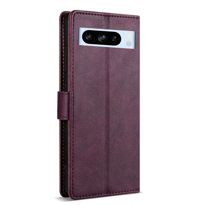 For Google Pixel 7 Pro N.BEKUS CSJ-P1 Solid Color Leather Phone Case(Wine Red)