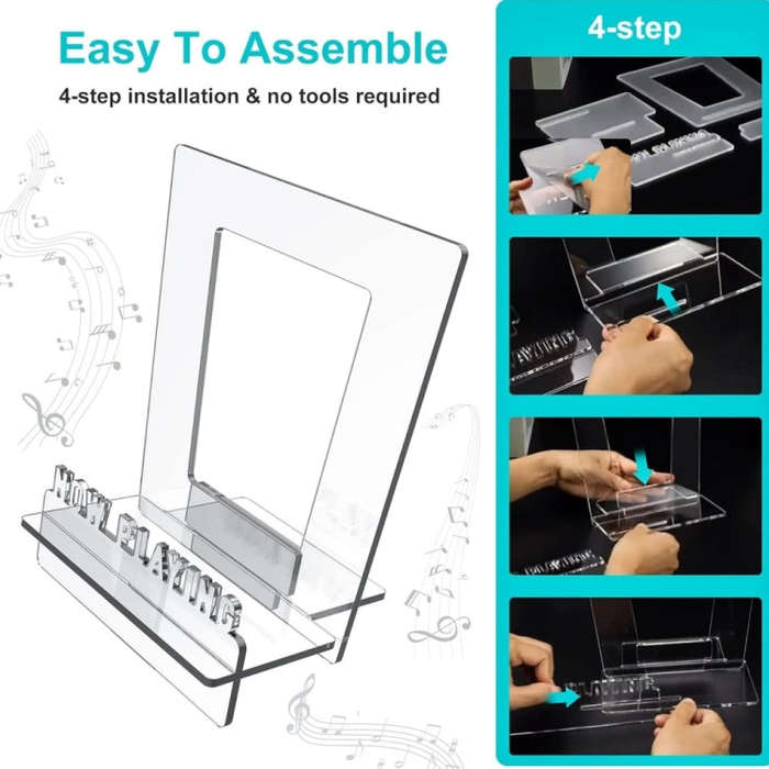 Acrylic Record Book Storage Display Stand(Transparent)