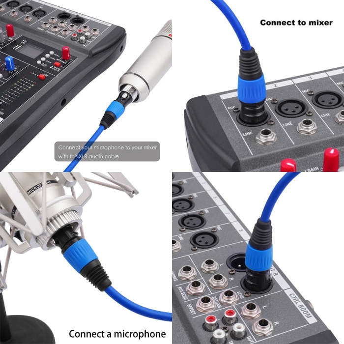 JC1015 XLR 3pin Male to Female Audio Cable, Length:1m(Black)