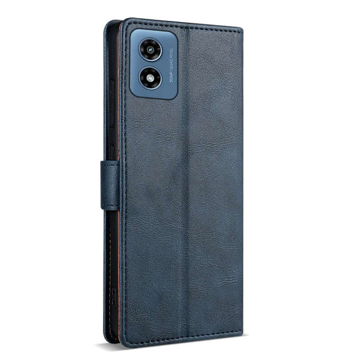 For Motorola Moto G Play 2024 N.BEKUS CSJ-P1 Solid Color Leather Phone Case(Blue)