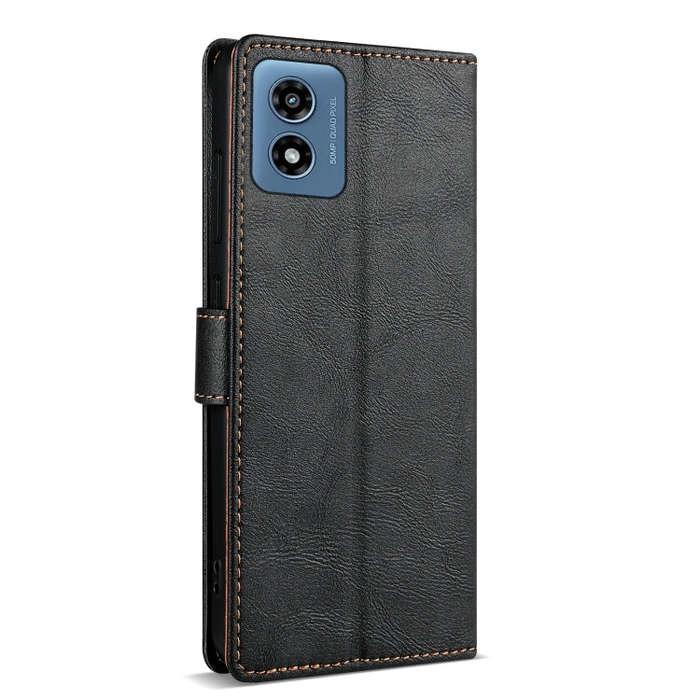 For Motorola Moto G24 N.BEKUS CSJ-P1 Solid Color Leather Phone Case(Black)