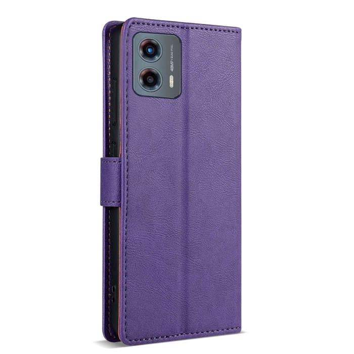 For Motorola Moto G Stylus 2024 N.BEKUS CSJ-P1 Solid Color Leather Phone Case(Purple)