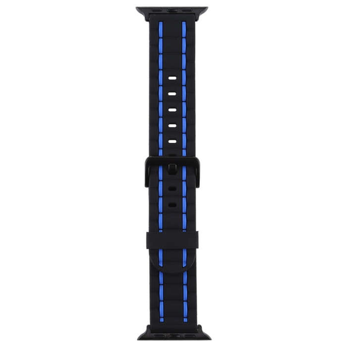 For Apple Watch 5 & 4 44mm / 3 & 2 & 1 42mm Silicone Wave Style Watch Band(Blue)