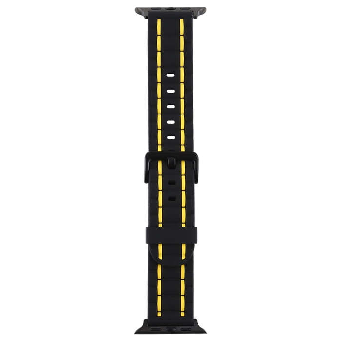 For Apple Watch 5 & 4 44mm / 3 & 2 & 1 42mm Silicone Wave Style Watch Band(Yellow)