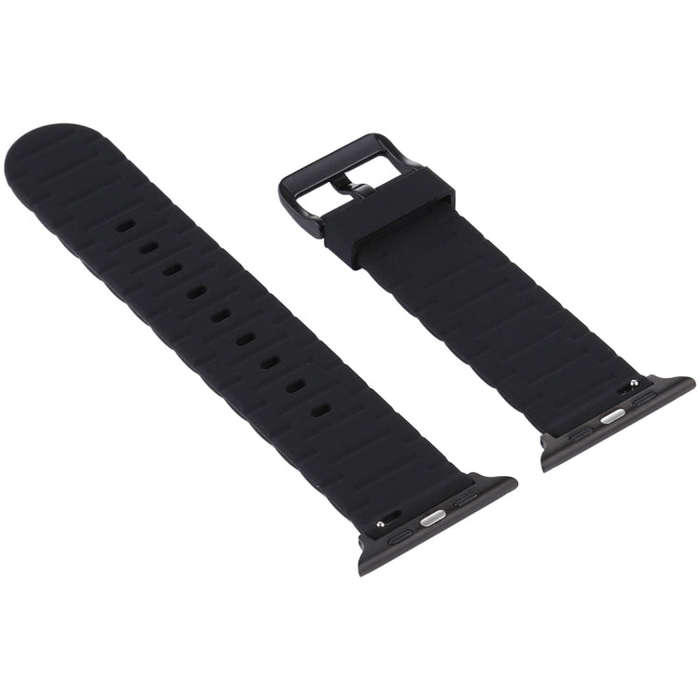 For Apple Watch Series 8&7 41mm / SE 2&6&SE&5&4 40mm / 3&2&1 38mm Silicone Wave Style Watch Band(...