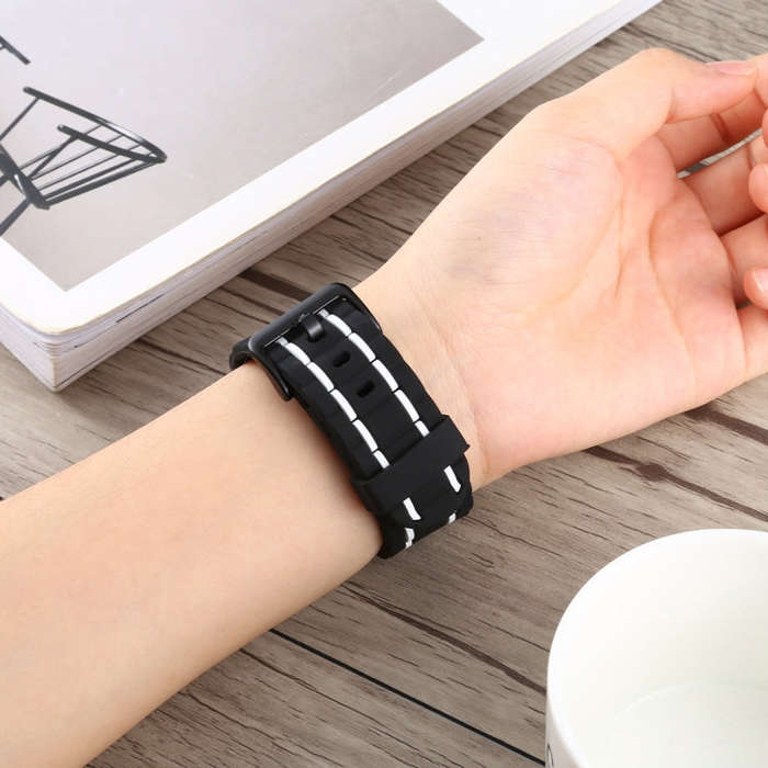 For Apple Watch Series 8&7 41mm / SE 2&6&SE&5&4 40mm / 3&2&1 38mm Silicone Wave Style Watch Band(...