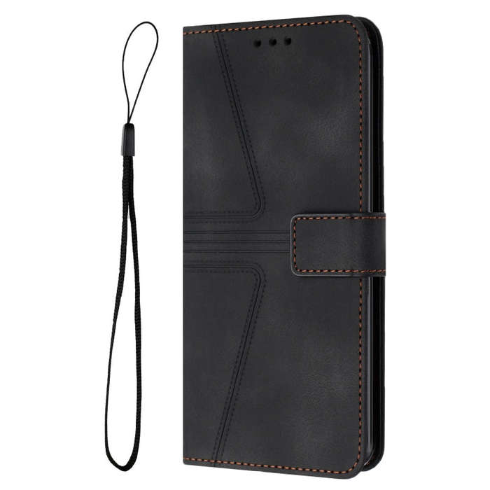For Honor 200 Triangle Solid Color Leather Phone Case(Black)