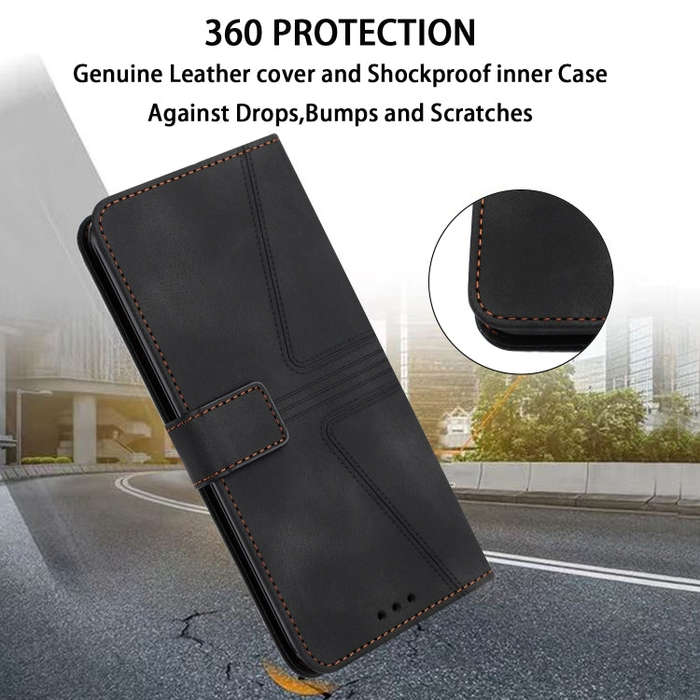 For Honor 200 Triangle Solid Color Leather Phone Case(Black)