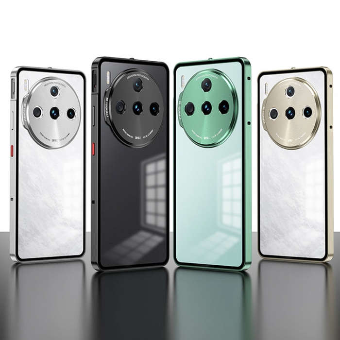 For ZTE nubia Z60S Pro Snap Buckle Metal Frame Frosted Phone Case(Black)