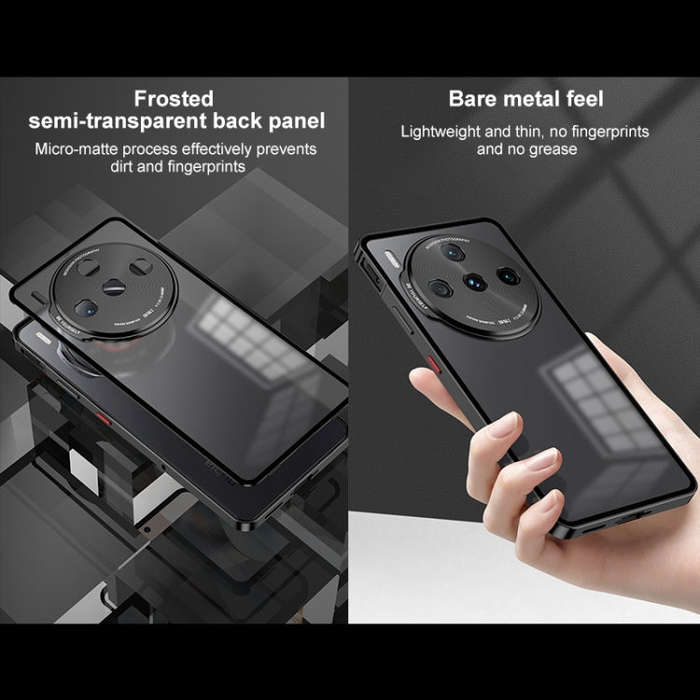 For ZTE nubia Z60S Pro Snap Buckle Metal Frame Frosted Phone Case(Black)