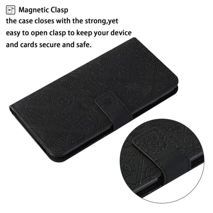 For Honor 200 Ethnic Style Embossed Pattern Leather Phone Case(Black)