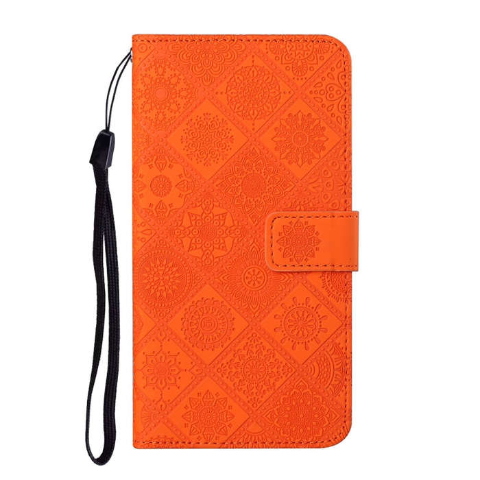 For Honor 200 Lite Global Ethnic Style Embossed Pattern Leather Phone Case(Orange)