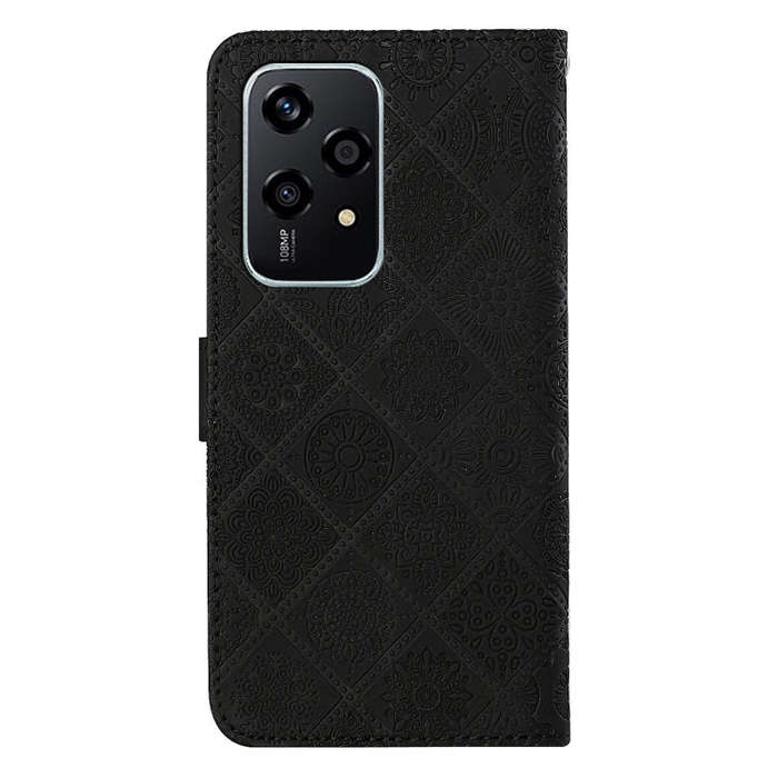 For Honor 200 Lite Global Ethnic Style Embossed Pattern Leather Phone Case(Black)