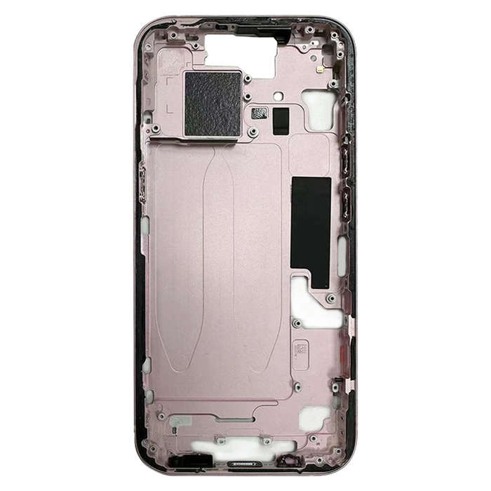 For iPhone 15 Middle Frame Bezel Plate with Side Keys + Card Tray, Version:China Version(Pink)