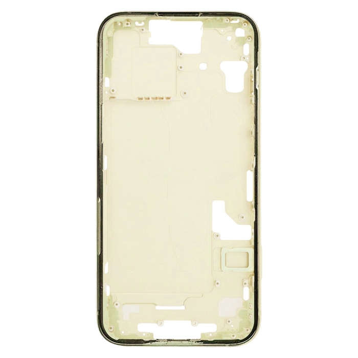 For iPhone 15 Middle Frame Bezel Plate with Side Keys + Card Tray, Version:CE EU Version(Yellow)