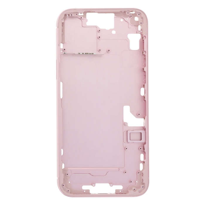 For iPhone 15 Plus Middle Frame Bezel Plate with Side Keys + Card Tray, Version:US Version(Pink)