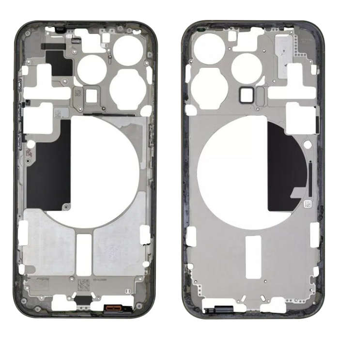 For iPhone 15 Pro Middle Frame Bezel Plate with Side Keys + Card Tray, Version:CE EU Version(Black)