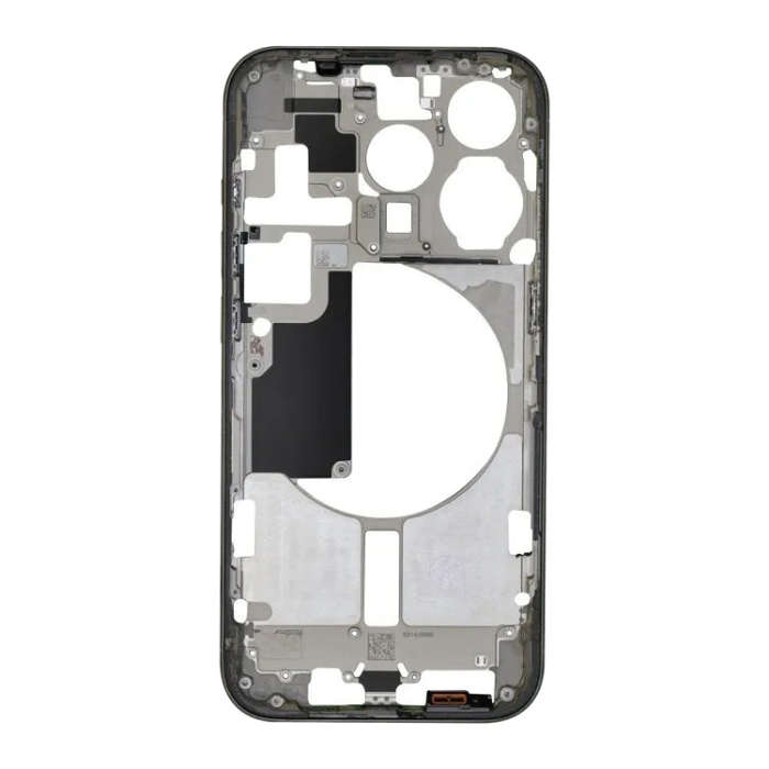 For iPhone 15 Pro Middle Frame Bezel Plate with Side Keys + Card Tray, Version:CE EU Version(Black)