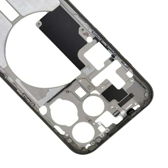 For iPhone 15 Pro Middle Frame Bezel Plate with Side Keys + Card Tray, Version:CE EU Version(Black)