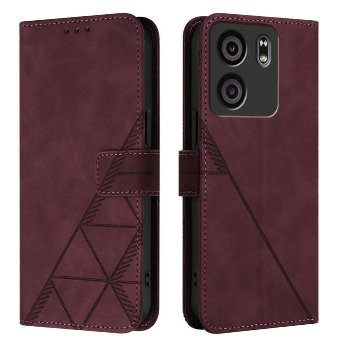 For BLU View 5 Crossbody 3D Embossed Flip Leather Phone Case(Wine Red)