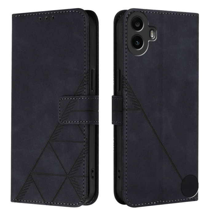 For Nothing CMF Phone 1 Crossbody 3D Embossed Flip Leather Phone Case(Black)