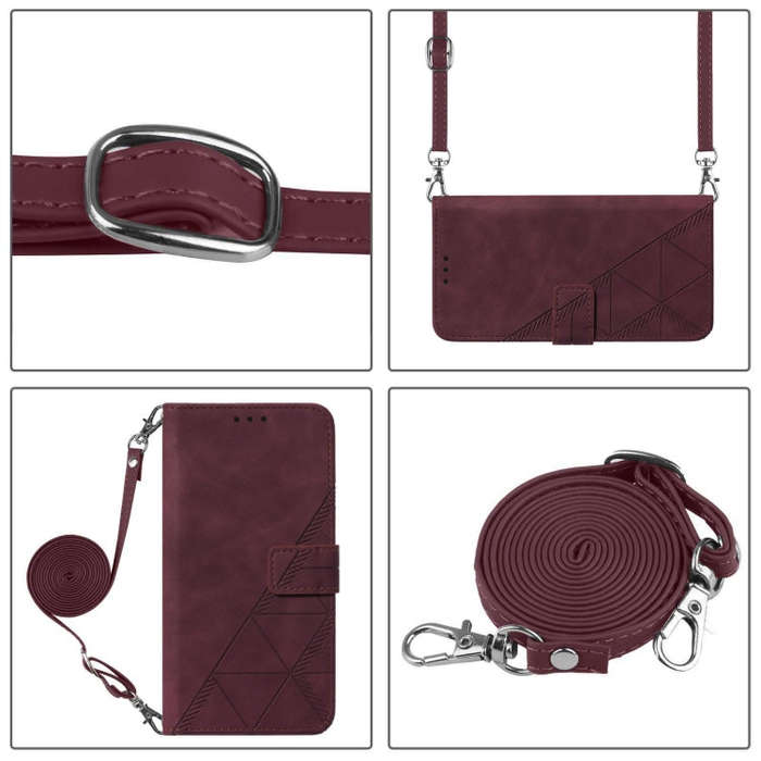 For Nothing CMF Phone 1 Crossbody 3D Embossed Flip Leather Phone Case(Wine Red)