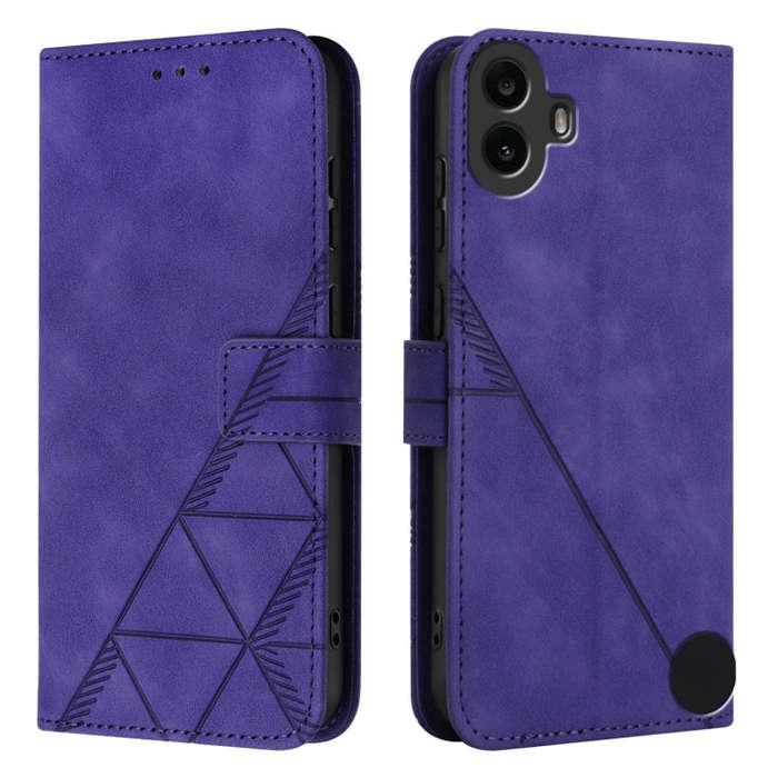 For Nothing CMF Phone 1 Crossbody 3D Embossed Flip Leather Phone Case(Purple)
