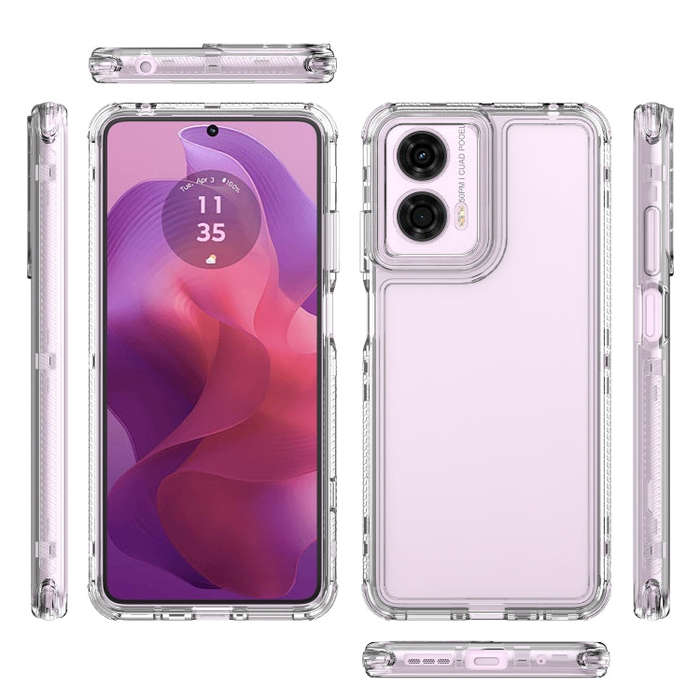 For Motorola Moto G24 Clear TPU Hybrid PC Shockproof Phone Case(Transparent)