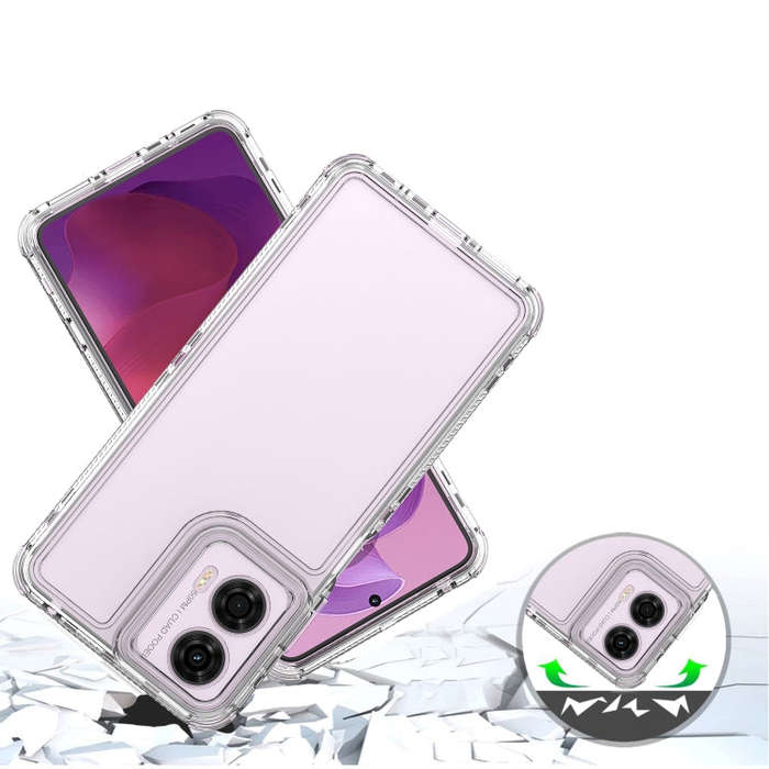 For Motorola Moto G24 Clear TPU Hybrid PC Shockproof Phone Case(Transparent)
