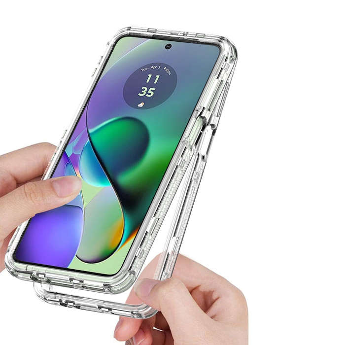 For Motorola Moto G54 5G Clear TPU Hybrid PC Shockproof Phone Case(Transparent)