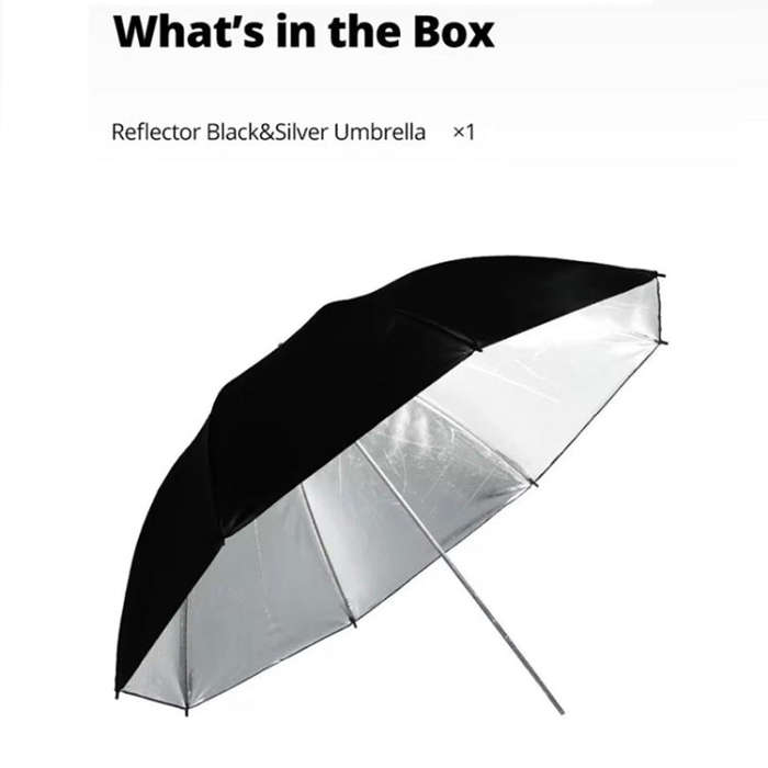 Godox UB002 Photography Studio Reflector Diffuser Umbrella, Size:33 inch 84cm(Black Silver)