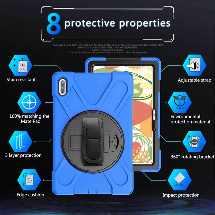 For Huawei MatePad 10.4 Shockproof Colorful Silicone + PC Protective Case with Holder & Hand Grip...