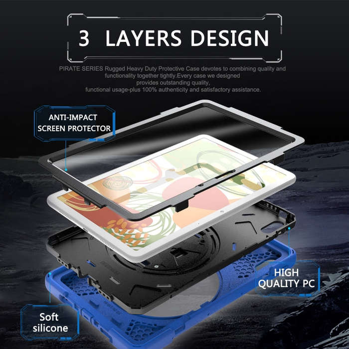 For Huawei MatePad 10.4 Shockproof Colorful Silicone + PC Protective Case with Holder & Hand Grip...