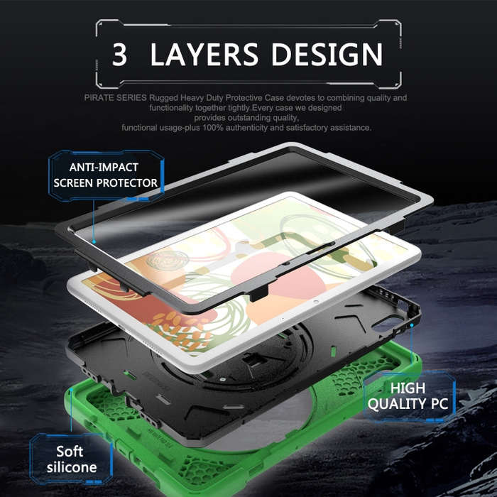 For Huawei MatePad 10.4 Shockproof Colorful Silicone + PC Protective Case with Holder & Hand Grip...